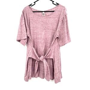 Jessica Simpson Maternity Size XL Blouse Pink Reversible Tie Flowy Loose‎